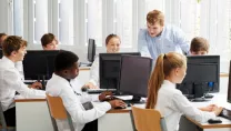 Students in an IT classroom