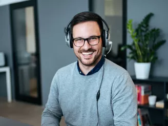 man with headset