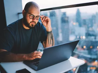 person at computer