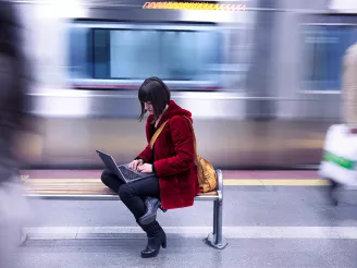 person using computer