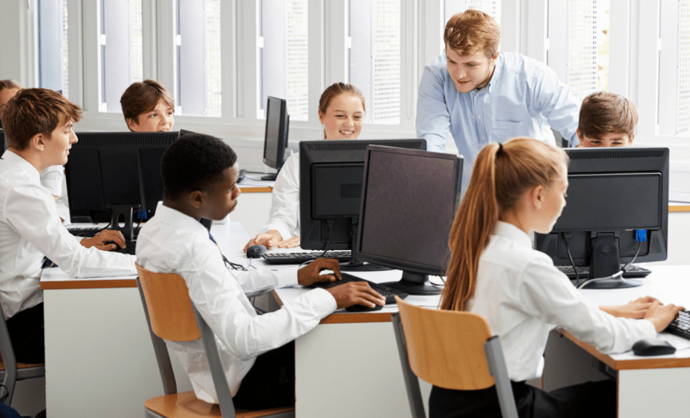 Students in an IT classroom